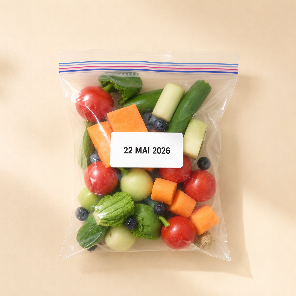 Étiquette sur sachet de congélation